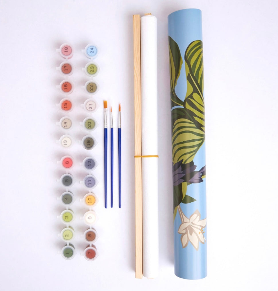RHS Exotic Floral Paint By Numbers Wall Hanging Kit