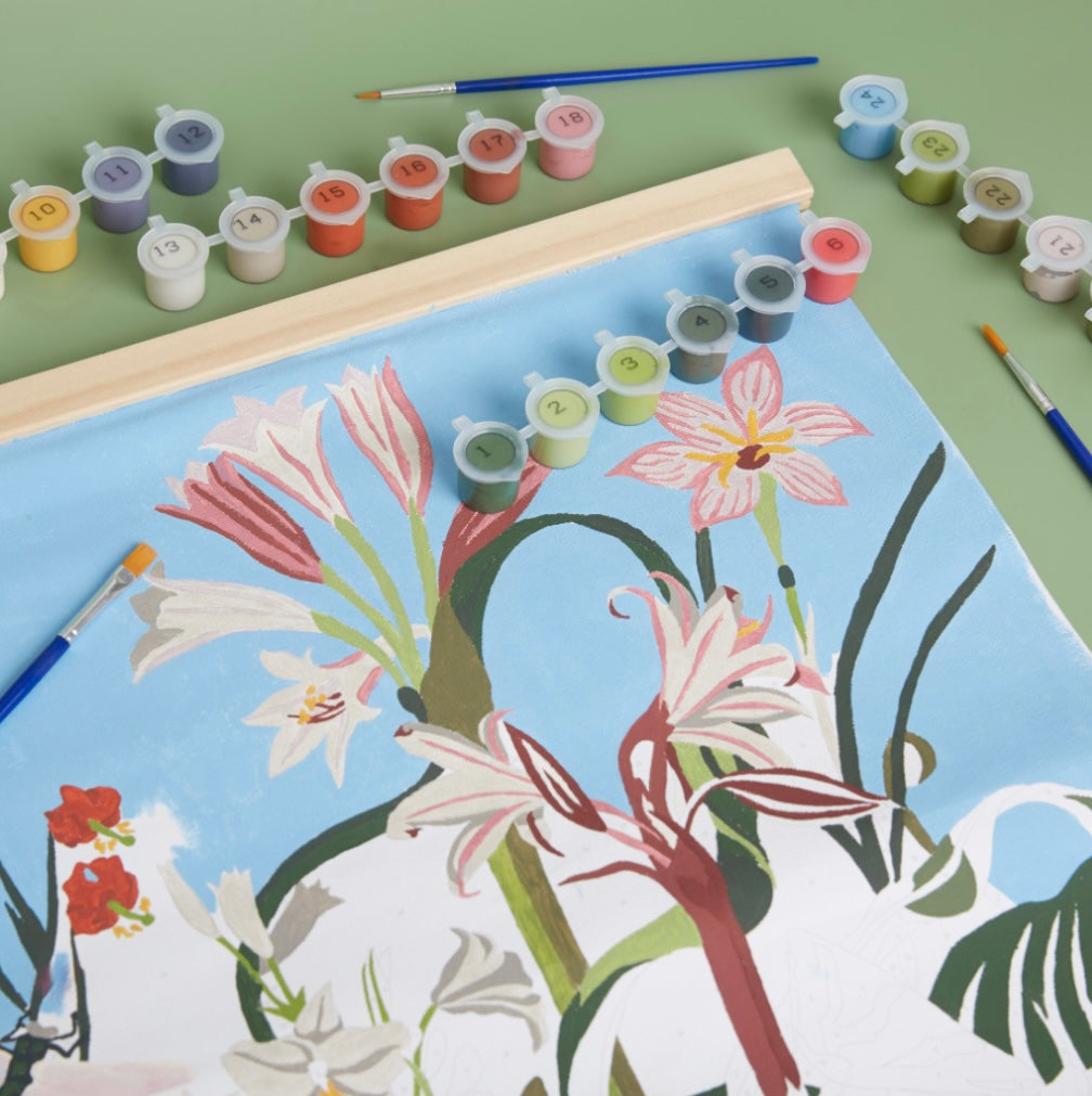 RHS Exotic Floral Paint By Numbers Wall Hanging Kit