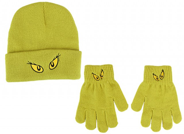 Grinch Green Gloves and Hat