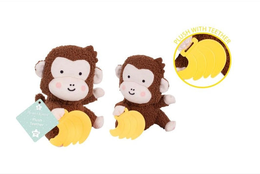 Hugs & Kisses Plush Monkey With Banana Shape Teether