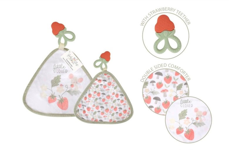 Hugs & Kisses Strawberry Teether Comforter