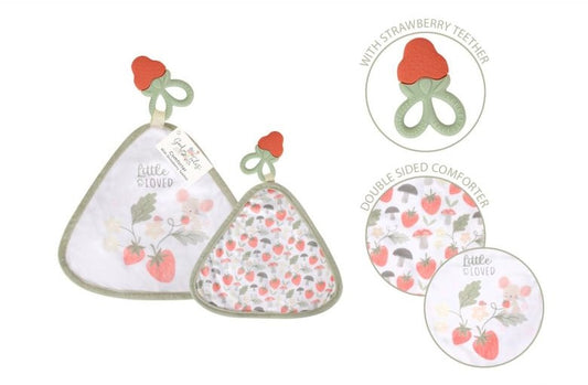 Hugs & Kisses Strawberry Teether Comforter