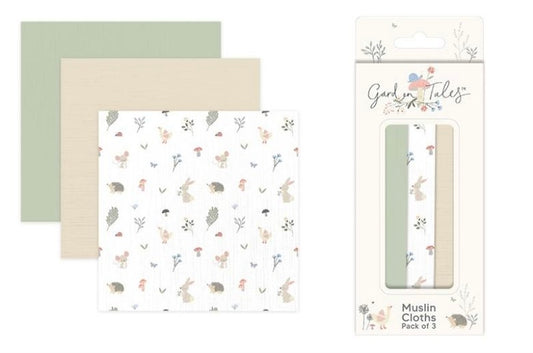 First Steps Garden Tales Pk 3 Muslin Cloths
