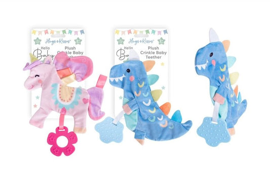 Hugs & Kisses Plush Comforter Crinkle 2 Asst Designs