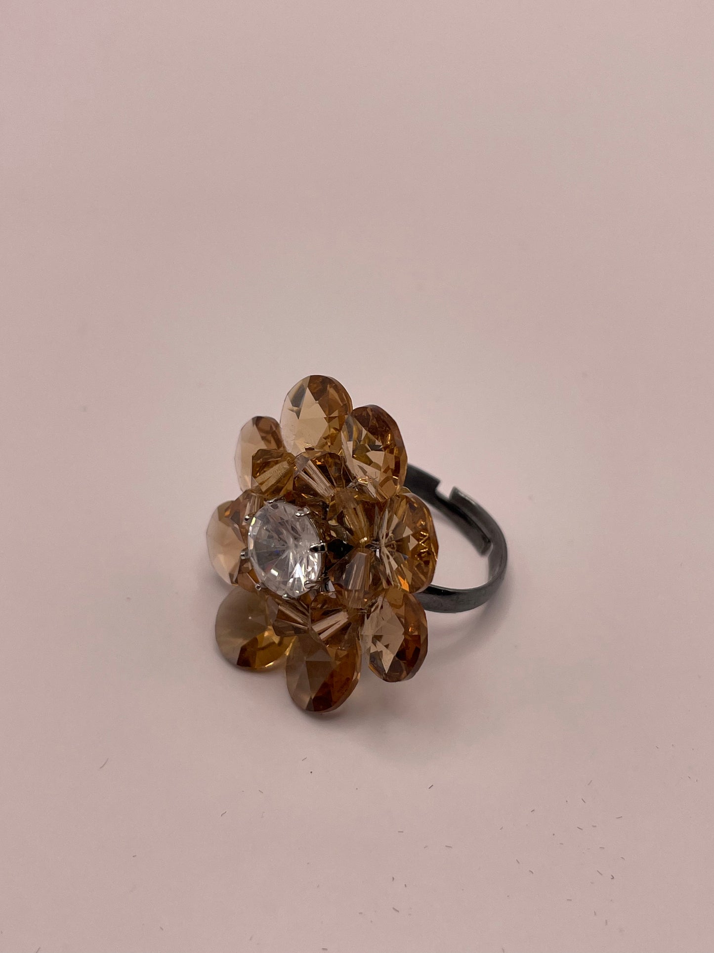 Topaz Large Stone Flower Ring