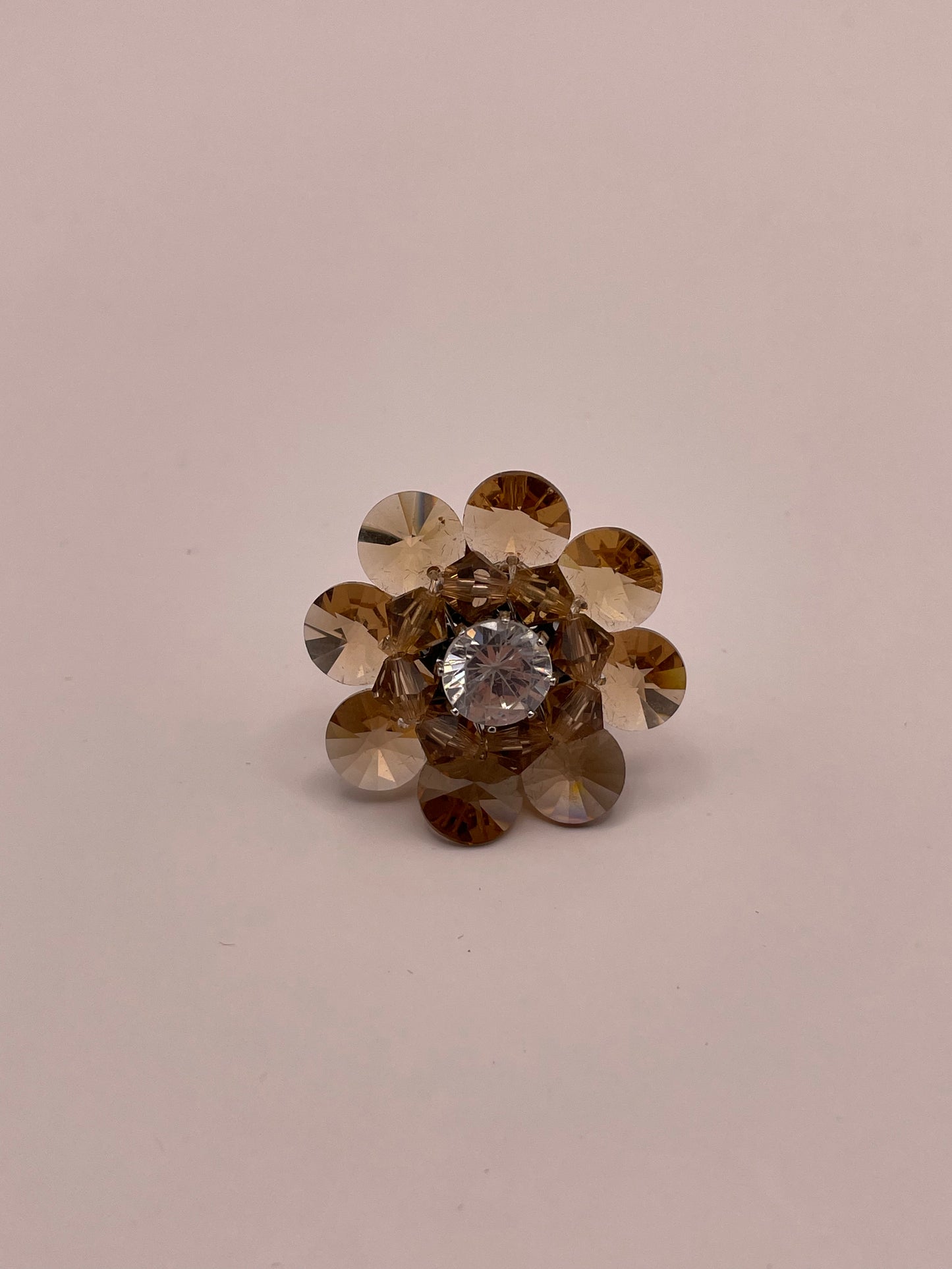 Topaz Large Stone Flower Ring