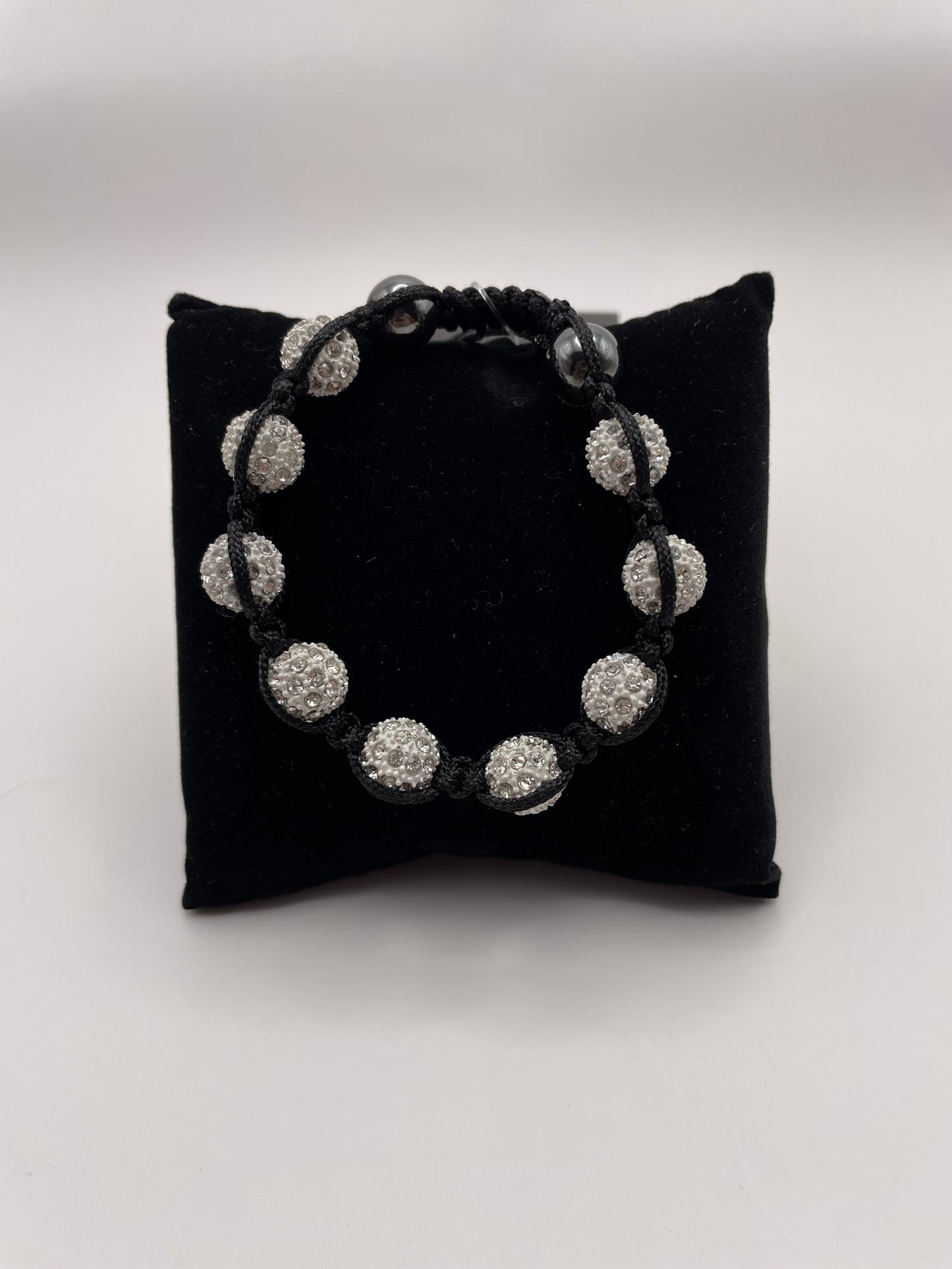 Celebrity Crystal White Bead Bracelet