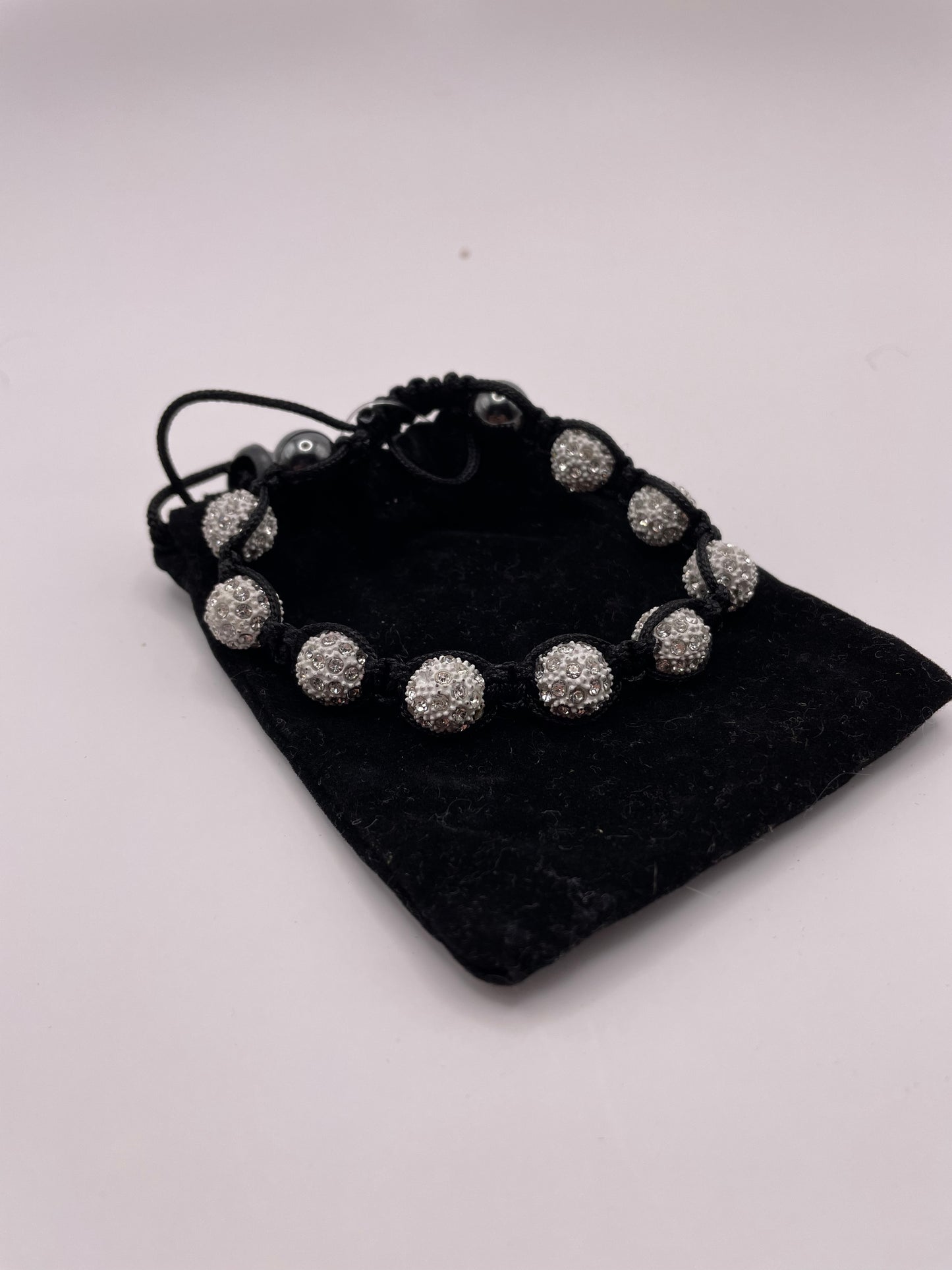 Celebrity Crystal White Bead Bracelet