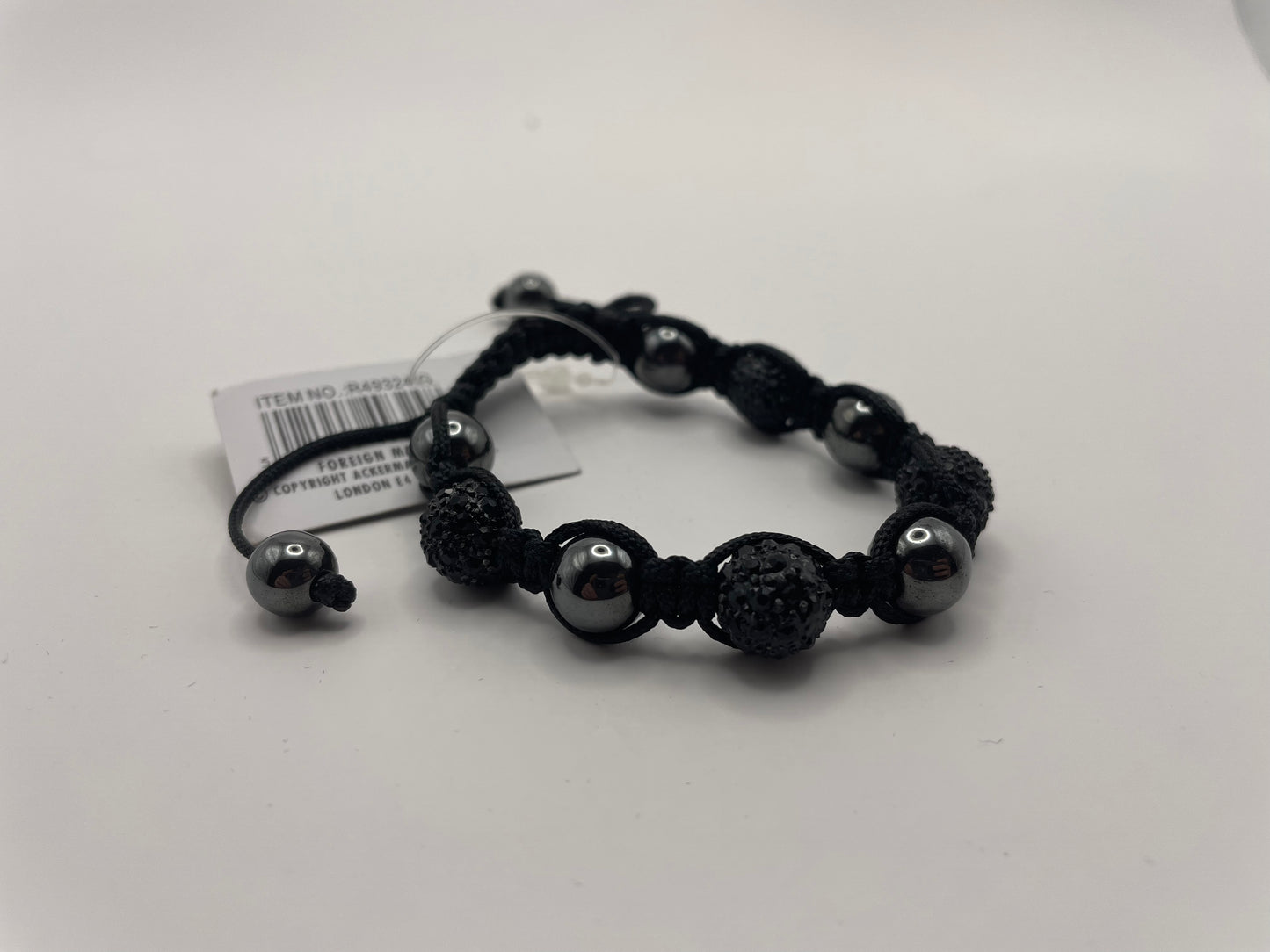 Celebrity Crystal Black Bead Bracelet