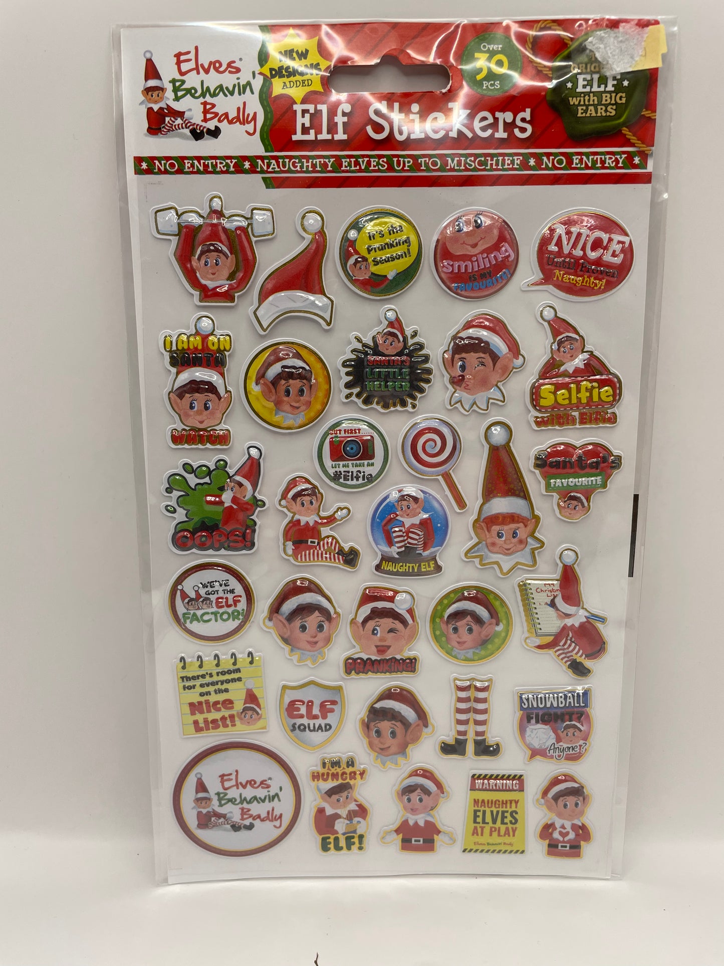 30pc Elf Puffy Stickers